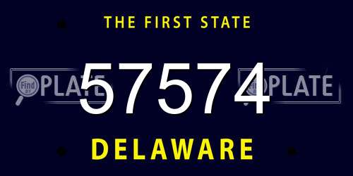 57574 Delaware License Plate
