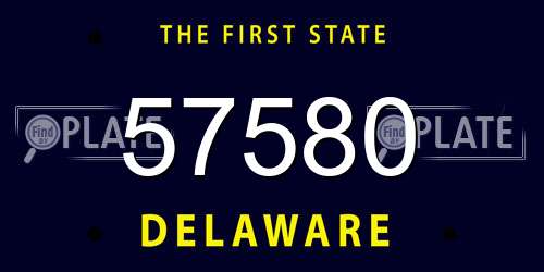 57580 Delaware License Plate
