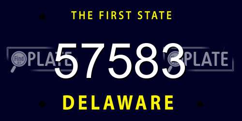 57583 Delaware License Plate