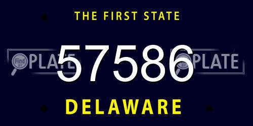 57586 Delaware License Plate