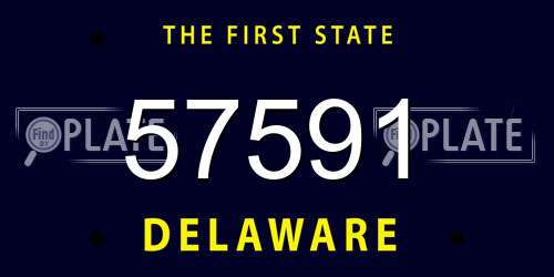 57591 Delaware License Plate
