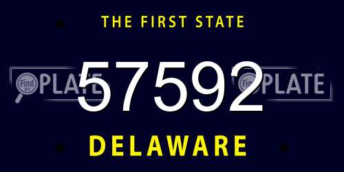 57592 Delaware License Plate