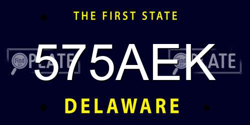 575AEK Delaware License Plate