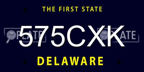 575CXK Delaware License Plate