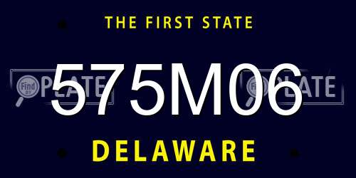 575M06 Delaware License Plate