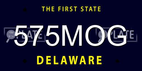 575MOG Delaware License Plate