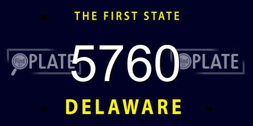 5760 Delaware License Plate