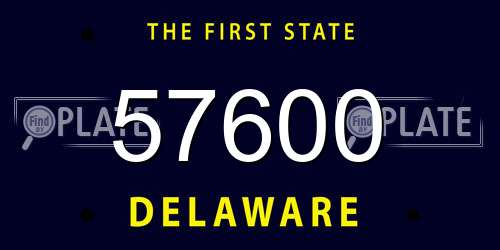 57600 Delaware License Plate