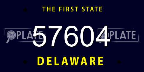 57604 Delaware License Plate