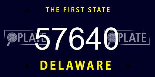 57640 Delaware License Plate