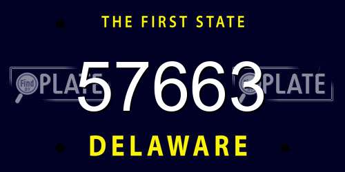 57663 Delaware License Plate