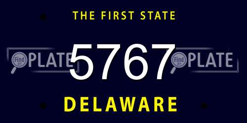 5767 Delaware License Plate