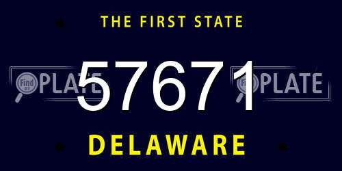 57671 Delaware License Plate