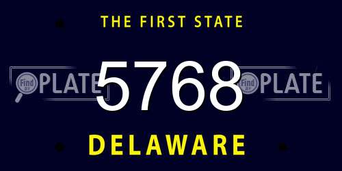 5768 Delaware License Plate