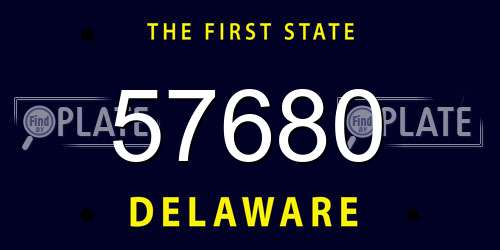 57680 Delaware License Plate