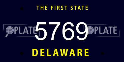5769 Delaware License Plate