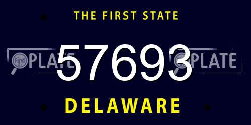 57693 Delaware License Plate
