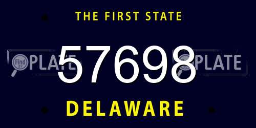 57698 Delaware License Plate