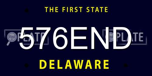 576END Delaware License Plate