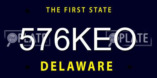 576KEO Delaware License Plate