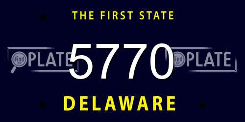 5770 Delaware License Plate