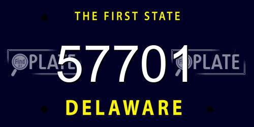 57701 Delaware License Plate