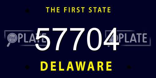 57704 Delaware License Plate