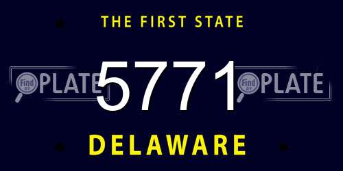 5771 Delaware License Plate