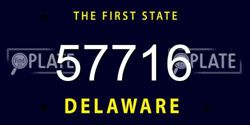 57716 Delaware License Plate