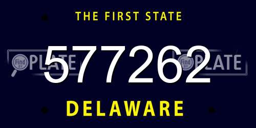 577262 Delaware License Plate