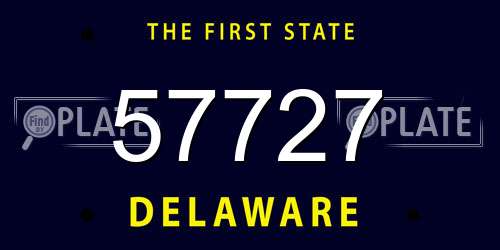 57727 Delaware License Plate