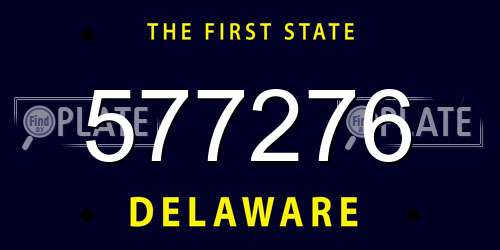 577276 Delaware License Plate
