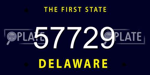 57729 Delaware License Plate