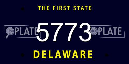 5773 Delaware License Plate