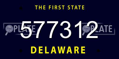 577312 Delaware License Plate