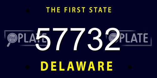 57732 Delaware License Plate