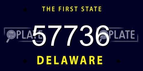 57736 Delaware License Plate