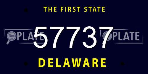 57737 Delaware License Plate