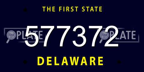 577372 Delaware License Plate