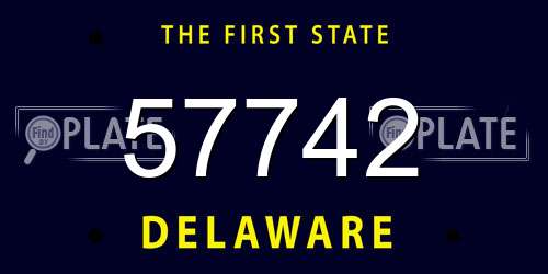 57742 Delaware License Plate