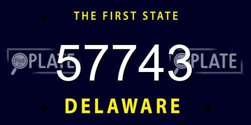 57743 Delaware License Plate