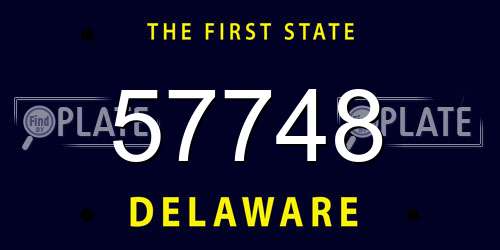 57748 Delaware License Plate