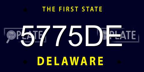 5775DE Delaware License Plate