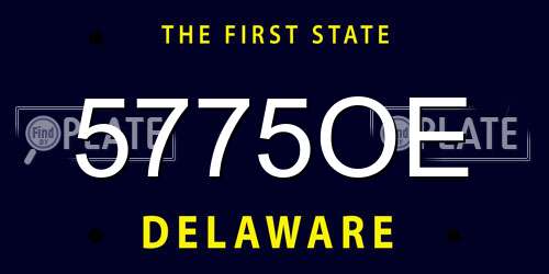 5775OE Delaware License Plate