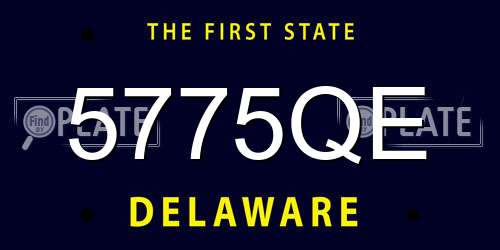 5775QE Delaware License Plate