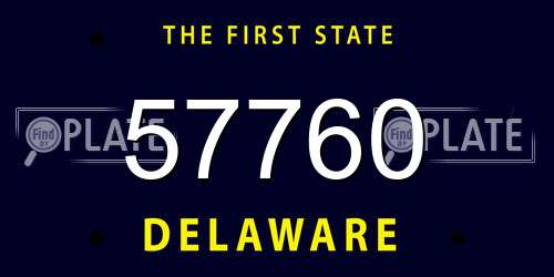 57760 Delaware License Plate