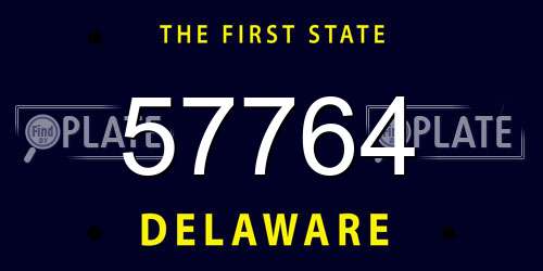 57764 Delaware License Plate