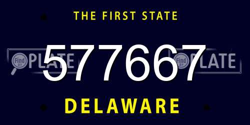 577667 Delaware License Plate