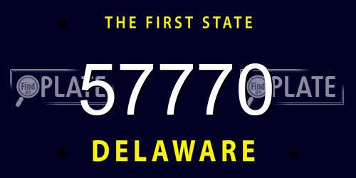 57770 Delaware License Plate