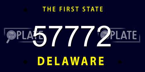 57772 Delaware License Plate